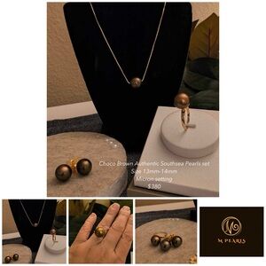 Pearl Choco Brown Southsea Pearl Jewelry Set